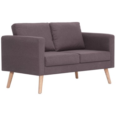 vidaXL Σετ Σαλονιού 2 τεμ. Χρώμα Taupe Υφασμάτινο 116x70x73cm  Διθέσιος Τριθέσιος