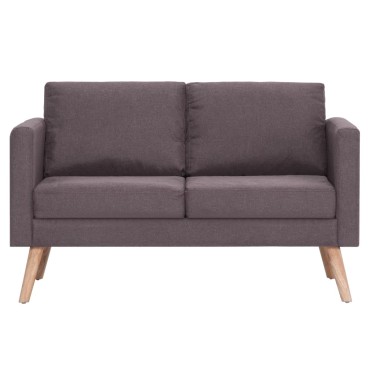 vidaXL Σετ Σαλονιού 2 τεμ. Χρώμα Taupe Υφασμάτινο 116x70x73cm  Διθέσιος Τριθέσιος