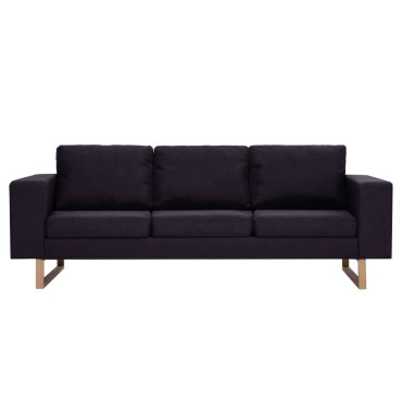 vidaXL Σετ Σαλονιού 2 τεμ. Μαύρο Υφασμάτινο 156x82x75cm  Διθέσιος Τριθέσιος