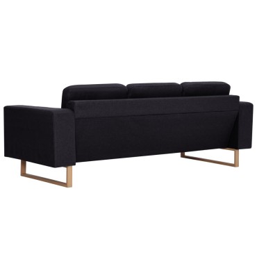 vidaXL Σετ Σαλονιού 2 τεμ. Μαύρο Υφασμάτινο 156x82x75cm  Διθέσιος Τριθέσιος