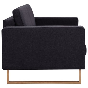 vidaXL Σετ Σαλονιού 2 τεμ. Μαύρο Υφασμάτινο 156x82x75cm  Διθέσιος Τριθέσιος