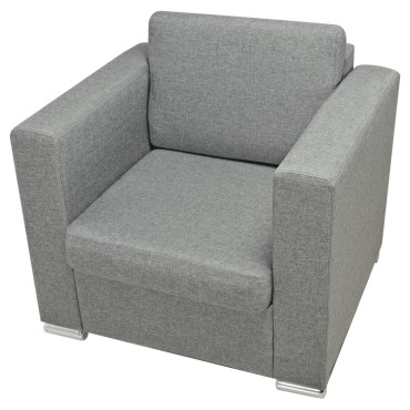vidaXL Πολυθρόνα Ανοιχτό Γκρι Υφασμάτινη 82x73x78cm 1 τεμ.