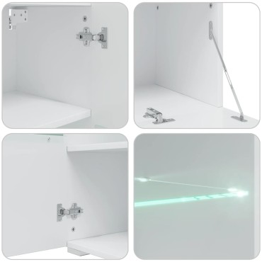 vidaXL Σύνθετο Τηλεόρασης με Φωτισμό LED 5 τεμ. Μαύρο 240x40x195cm