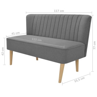 vidaXL Καναπές Ανοιχτό Γκρι 117x55,5x77cm Υφασμάτινος