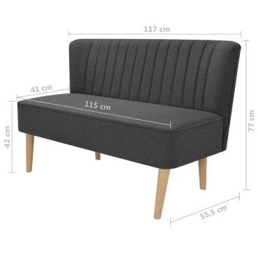 vidaXL Καναπές Σκούρο Γκρι 117x55,5x77cm Υφασμάτινος