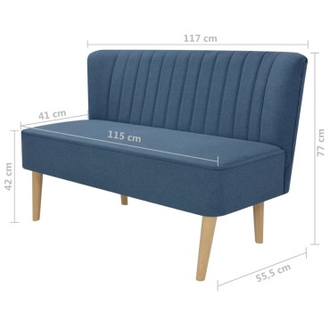 vidaXL Καναπές Μπλε 117x55,5x77cm Υφασμάτινος