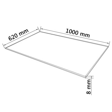 vidaXL Επιφάνεια Τραπεζιού Ορθογώνια 1000x620 χιλ. από Ψημένο Γυαλί 1 τεμ.