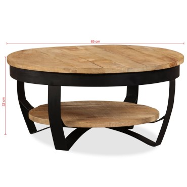 vidaXL Τραπεζάκι Σαλονιού 65x32cm Μασίφ Ακατέργαστο Ξύλο Μάνγκο 1 τεμ.