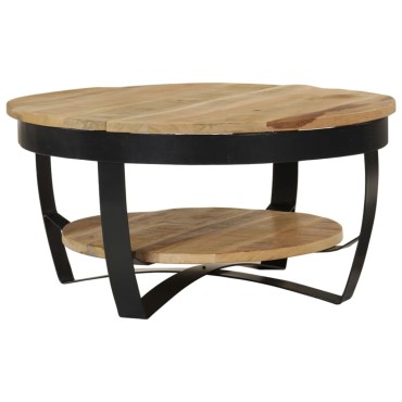 vidaXL Τραπεζάκι Σαλονιού 65x32cm Μασίφ Ακατέργαστο Ξύλο Μάνγκο 1 τεμ.