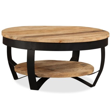 vidaXL Τραπεζάκι Σαλονιού 65x32cm Μασίφ Ακατέργαστο Ξύλο Μάνγκο 1 τεμ.
