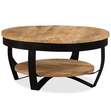 vidaXL Τραπεζάκι Σαλονιού 65x32cm Μασίφ Ακατέργαστο Ξύλο Μάνγκο 1 τεμ.