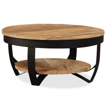 vidaXL Τραπεζάκι Σαλονιού 65x32cm Μασίφ Ακατέργαστο Ξύλο Μάνγκο 1 τεμ.