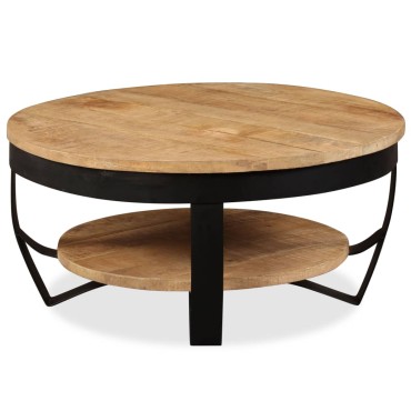 vidaXL Τραπεζάκι Σαλονιού 65x32cm Μασίφ Ακατέργαστο Ξύλο Μάνγκο 1 τεμ.