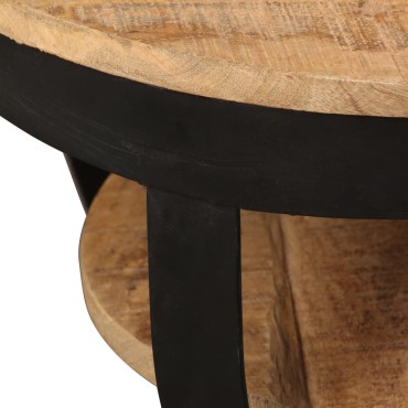 vidaXL Τραπεζάκι Σαλονιού 65x32cm Μασίφ Ακατέργαστο Ξύλο Μάνγκο 1 τεμ.