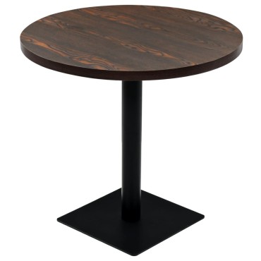 vidaXL Τραπέζι Bistro Στρογγυλό Σκούρο Σταχτί 80x75cm MDF / Ατσάλι 1 τεμ.