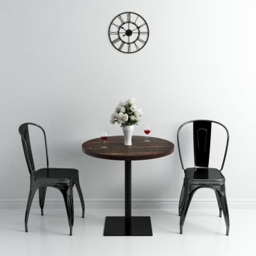vidaXL Τραπέζι Bistro Στρογγυλό Σκούρο Σταχτί 80x75cm MDF / Ατσάλι 1 τεμ.