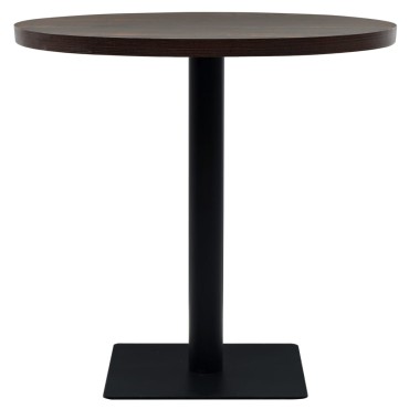 vidaXL Τραπέζι Bistro Στρογγυλό Σκούρο Σταχτί 80x75cm MDF / Ατσάλι 1 τεμ.