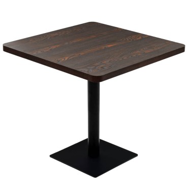 vidaXL Τραπέζι Bistro Τετράγωνο Σκούρο Σταχτί 80x80x75cm MDF/Ατσάλι 1 τεμ.