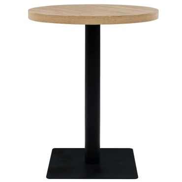 vidaXL Τραπέζι Bistro Στρογγυλό Χρώμα Δρυός 60x75cm MDF / Ατσάλι 1 τεμ.