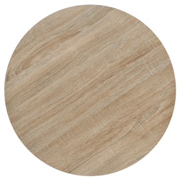vidaXL Τραπέζι Bistro Στρογγυλό Χρώμα Δρυός 60x75cm MDF / Ατσάλι 1 τεμ.