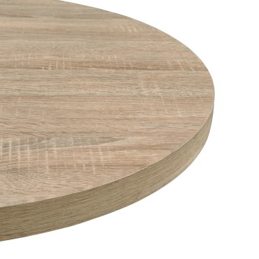 vidaXL Τραπέζι Bistro Στρογγυλό Χρώμα Δρυός 60x75cm MDF / Ατσάλι 1 τεμ.