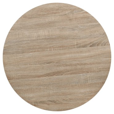 vidaXL Τραπέζι Bistro Στρογγυλό Χρώμα Δρυός 80x75cm MDF / Ατσάλι 1 τεμ.