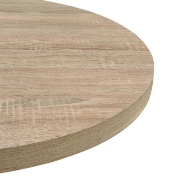 vidaXL Τραπέζι Bistro Στρογγυλό Χρώμα Δρυός 80x75cm MDF / Ατσάλι 1 τεμ.
