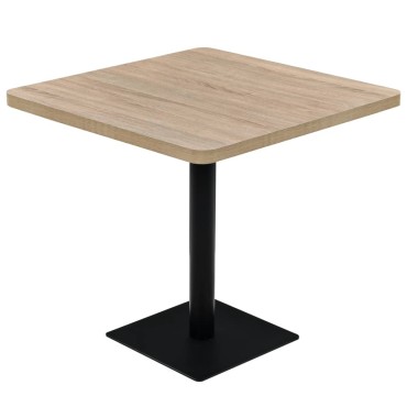 vidaXL Τραπέζι Bistro Τετράγωνο Χρώμα Δρυός 80x80x75cm MDF/Ατσάλι 1 τεμ.