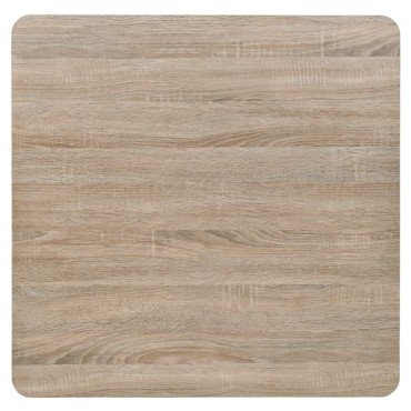 vidaXL Τραπέζι Bistro Τετράγωνο Χρώμα Δρυός 80x80x75cm MDF/Ατσάλι 1 τεμ.