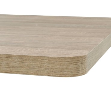 vidaXL Τραπέζι Bistro Τετράγωνο Χρώμα Δρυός 80x80x75cm MDF/Ατσάλι 1 τεμ.