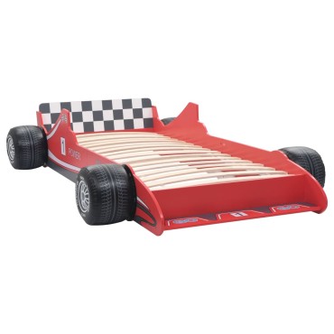 vidaXL Κρεβάτι Παιδικό Αγωνιστικό Αυτοκίνητο Κόκκινο 90x200cm 1 τεμ. - Μονό