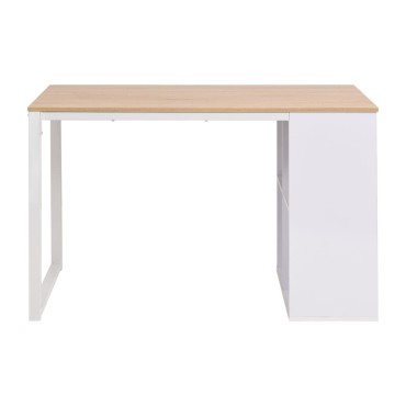 vidaXL Γραφείο Δρυς και Λευκό 120x60x75cm 1 τεμ.