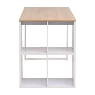 vidaXL Γραφείο Δρυς και Λευκό 120x60x75cm 1 τεμ.