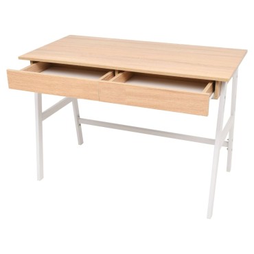 vidaXL Γραφείο Δρυς και Λευκό 110x55x75cm 1 τεμ.