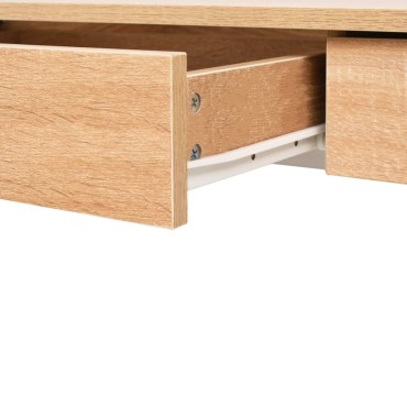 vidaXL Γραφείο Δρυς και Λευκό 110x55x75cm 1 τεμ.