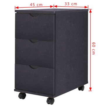 vidaXL Συρταριέρα Μαύρη 33x45x60cm 1 τεμ.