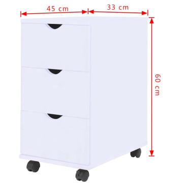 vidaXL Συρταριέρα Λευκή 33x45x60cm 1 τεμ.