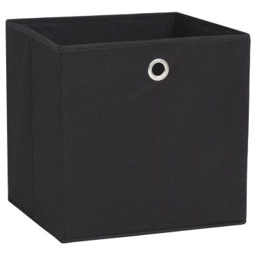 vidaXL Κουτιά Αποθήκευσης 4 τεμ. Μαύρα 32x32x32 εκ. Ύφασμα Non-woven