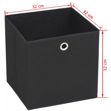 vidaXL Κουτιά Αποθήκευσης 4 τεμ. Μαύρα 32x32x32 εκ. Ύφασμα Non-woven