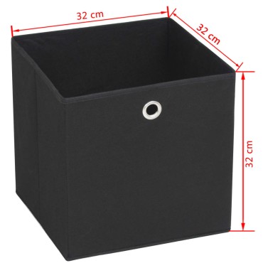 vidaXL Κουτιά Αποθήκευσης 10 τεμ. Μαύρα 32x32x32 εκ. Ύφασμα Non-woven