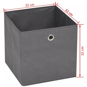 vidaXL Κουτιά Αποθήκευσης 4 τεμ. Γκρι 32x32x32 εκ. Ύφασμα Non-woven