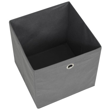 vidaXL Κουτιά Αποθήκευσης 10 τεμ. Γκρι 32x32x32 εκ. Ύφασμα Non-woven