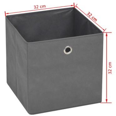 vidaXL Κουτιά Αποθήκευσης 10 τεμ. Γκρι 32x32x32 εκ. Ύφασμα Non-woven
