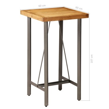 vidaXL Τραπέζι Μπαρ 60x60x107cm από Μασίφ Ανακυκλωμένο Ξύλο Teak 1 τεμ.