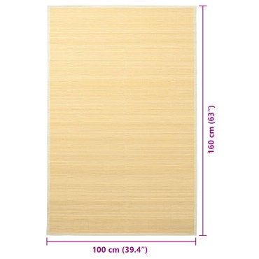 vidaXL Χαλί Φυσικό Χρώμα 100x160cm από Μπαμπού
