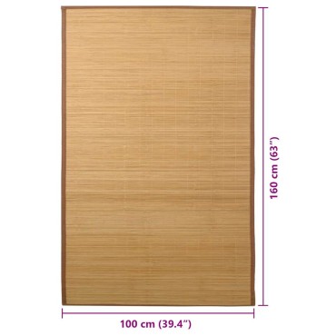 vidaXL Χαλί Καφέ 100x160cm από Μπαμπού