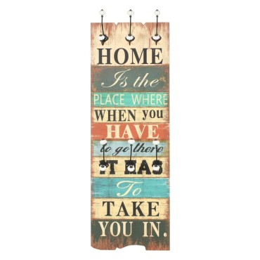 vidaXL Κρεμάστρα Τοίχου «HOME IS» με 6 Γάντζους 120 x 40 εκ.