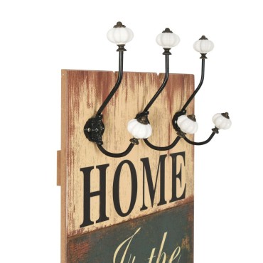 vidaXL Κρεμάστρα Τοίχου «HOME IS» με 6 Γάντζους 120 x 40 εκ.