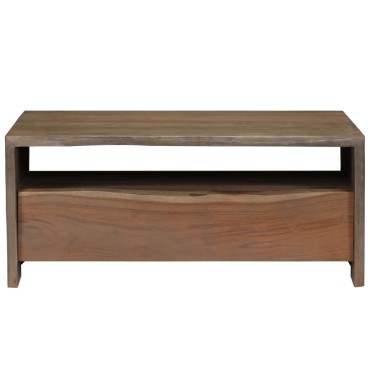 vidaXL Τραπέζι Σαλονιού Live Edge Γκρι 90x50x40cm Μασίφ Ξύλο Ακακίας 1 τεμ.