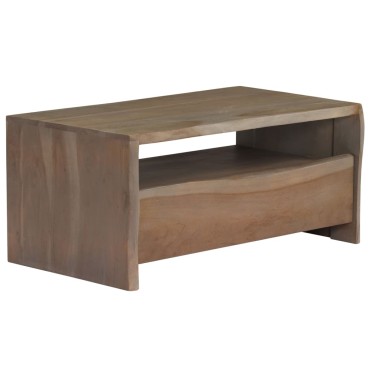 vidaXL Τραπέζι Σαλονιού Live Edge Γκρι 90x50x40cm Μασίφ Ξύλο Ακακίας 1 τεμ.